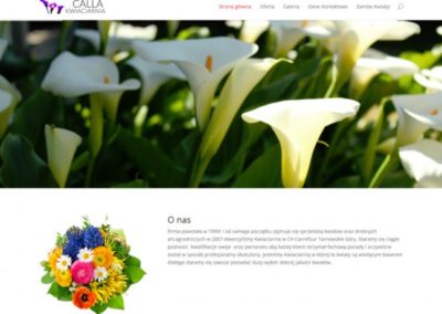 KWIACIARNIA CALLA – Strona internetowa dla kwiaciarni